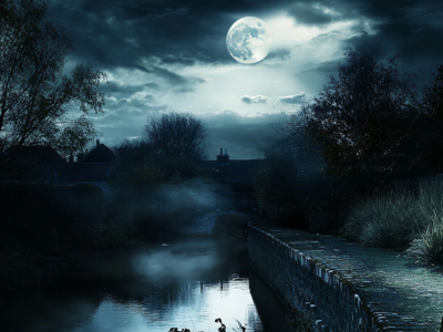 Moonlight On Misty Canal