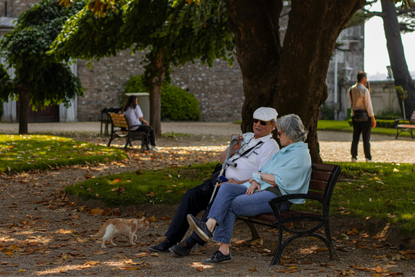 Older Couple Sitting On a Bench