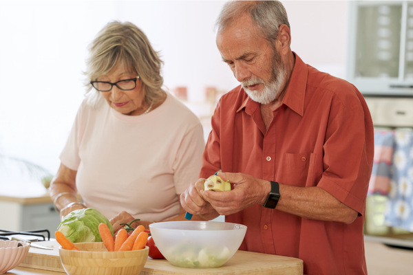Super-Agers Preparing Healthy Meal