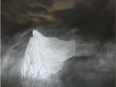 The Lady In White Ghostly Image